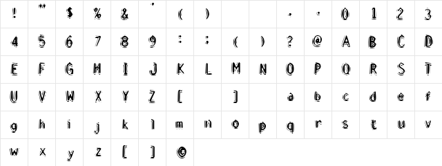 Discount Inferno Regular  glyph index