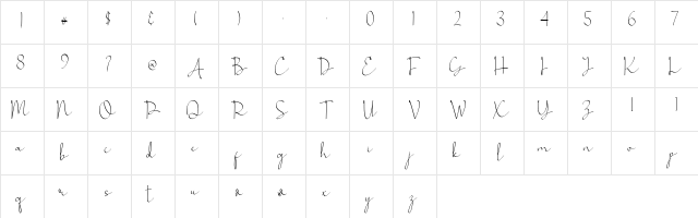 Gumush Regular  glyph index
