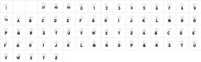 KR Balloon Bunch Regular  glyph index