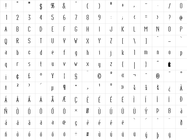 Apple Menue Normal  glyph index