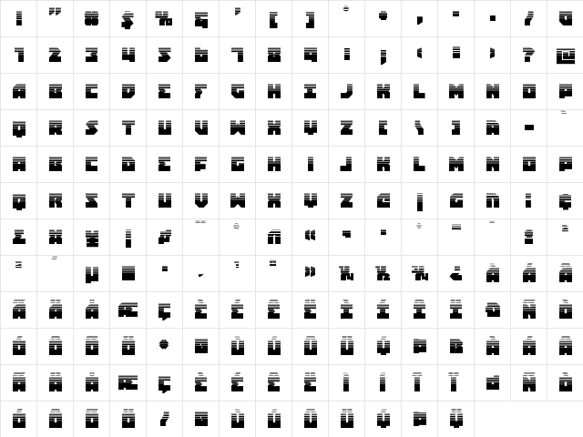 Dark Hornet Halftone Regular  glyph index