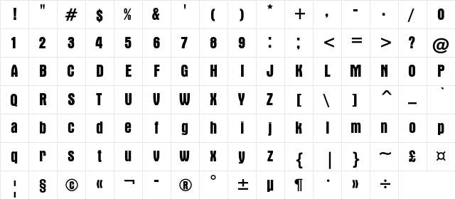 ApicalC Bold  glyph index