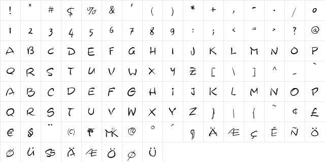 AdAstra Regular  glyph index