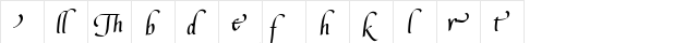 LeeAnn Alternates Regular  glyph index