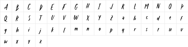 Gnaw FREE Regular  glyph index
