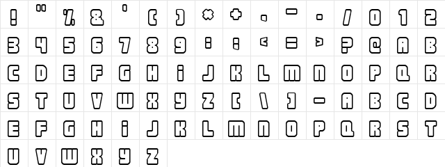 Nonstop Regular  glyph index