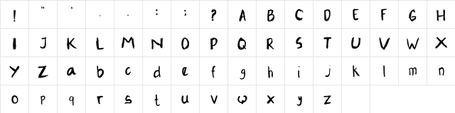 Petrus Scratch Regular  glyph index