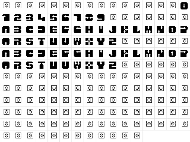 AlphaBloc Direct  glyph index