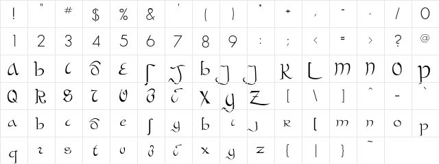 Clinton Regular  glyph index