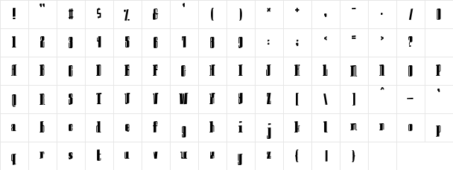 Bast Reed Regular  glyph index