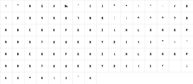 ObelusCompact Medium  glyph index
