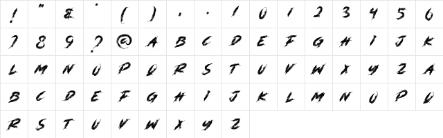 DANGER ZONE Regular  glyph index
