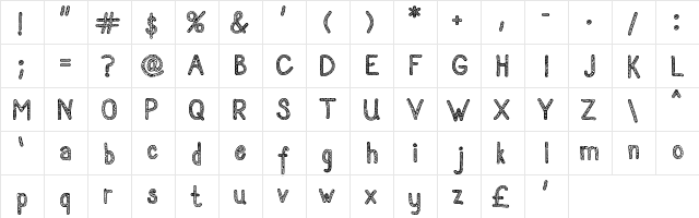 Sanzen Regular  glyph index