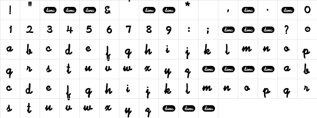 CoolMetro Regular  glyph index