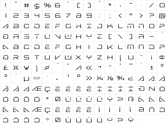 Banshee Pilot Laser Regular  glyph index