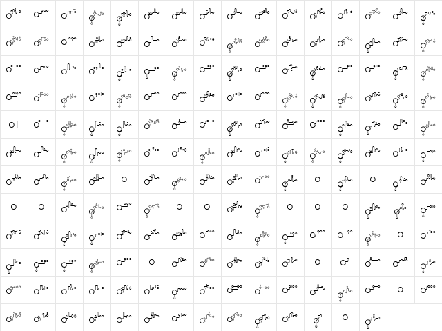 Echolot Regular  glyph index