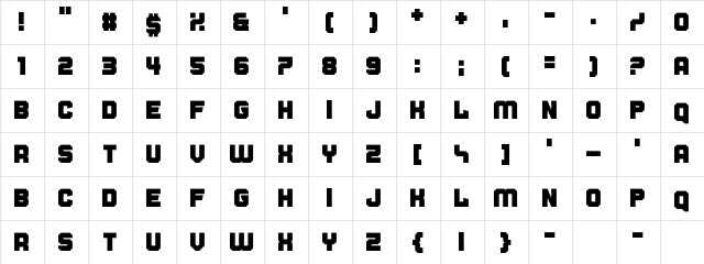 Cold Warm Regular  glyph index