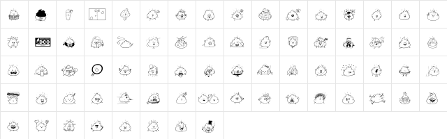Iconic Poopies Regular  glyph index