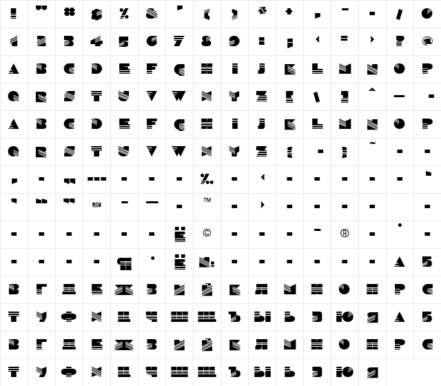 DallasCyr Bold  glyph index