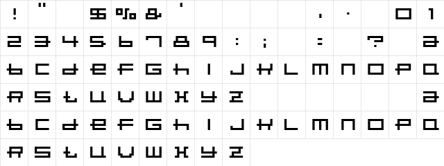 Porpoise Regular  glyph index