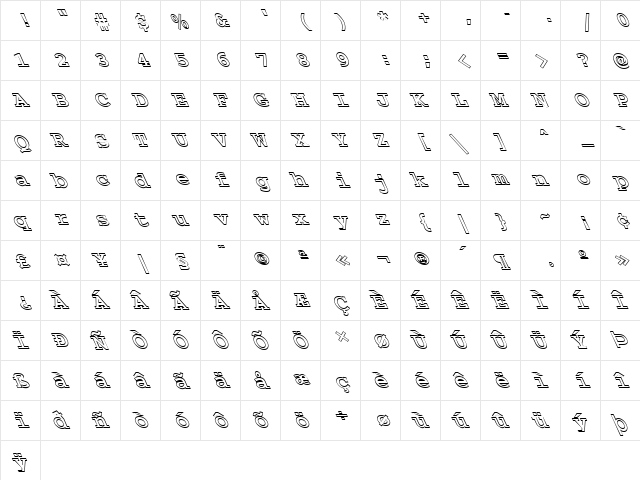FZ DIGITAL 3 HOLLOW LEFTY Normal  glyph index
