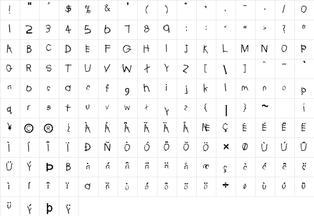 FZ HAND 22 SPIKED Normal  glyph index