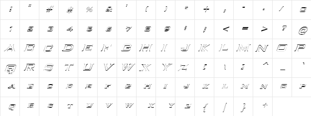 NewLifeHollowItalics   glyph index