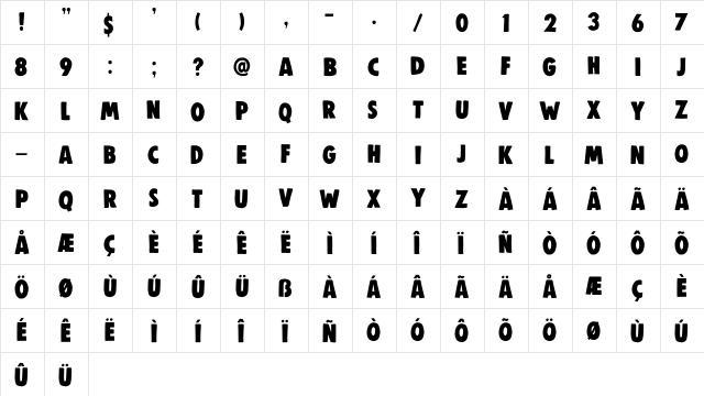 DK Woolwich Regular  glyph index