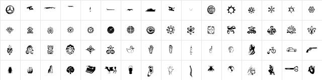 Recife Dings Dingbats  glyph index