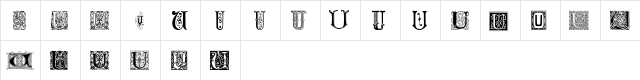 Ornamental Initials U Regular  glyph index