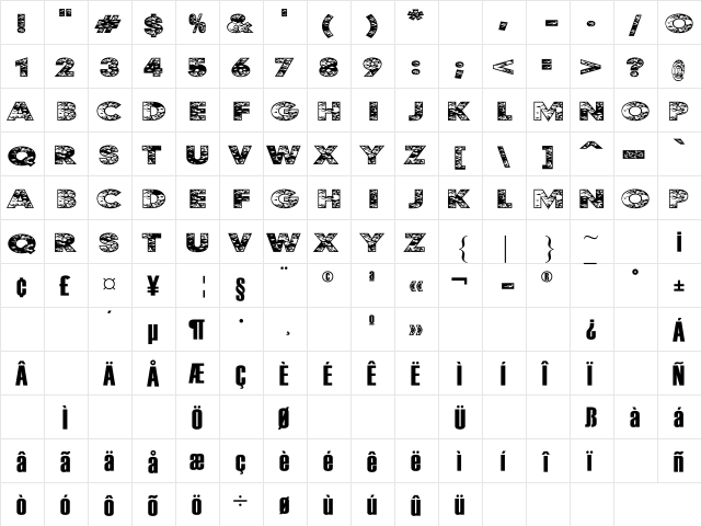 UKIJ Esliye Neqish Regular  glyph index