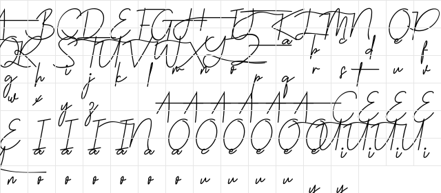 Holdsmith Demo Regular  glyph index