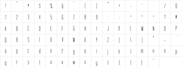 Dark of the Moon Regular  glyph index
