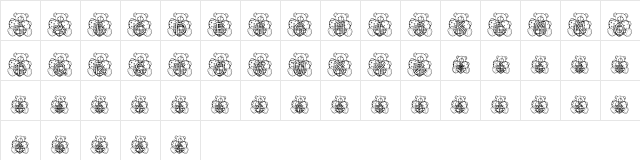 KG PATCHBEAR Regular  glyph index