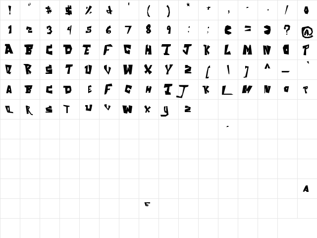 The Aquabats! Regular  glyph index