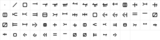 Graalen Regular  glyph index