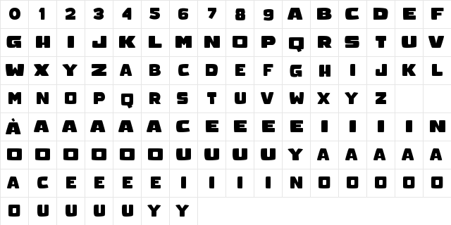 CHUCKLESOME Regular  glyph index