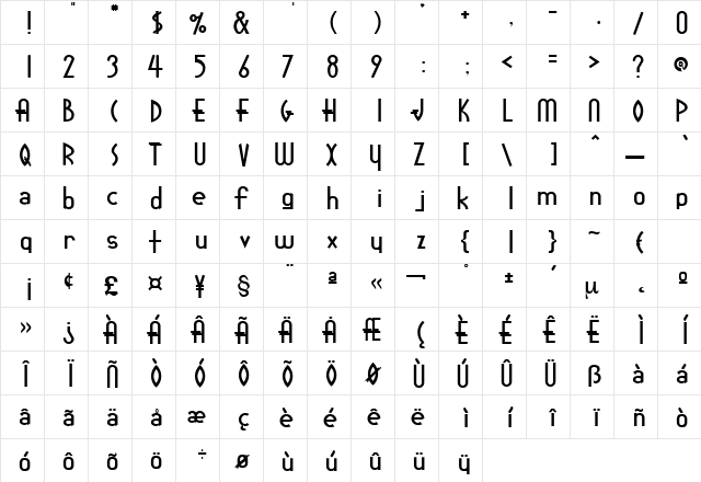 Dollar Regular  glyph index