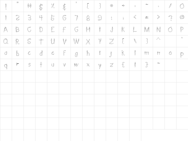 LD Tulips Regular  glyph index