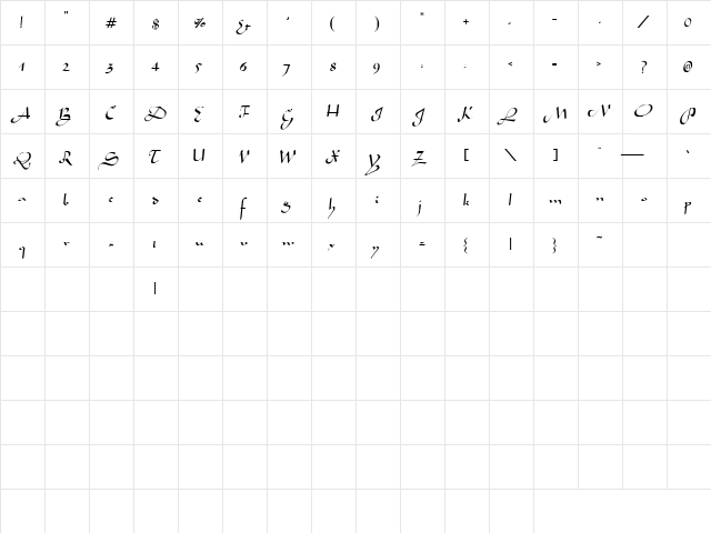 Arabian Normal  glyph index