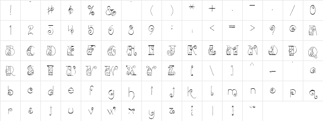 PC September Regular  glyph index