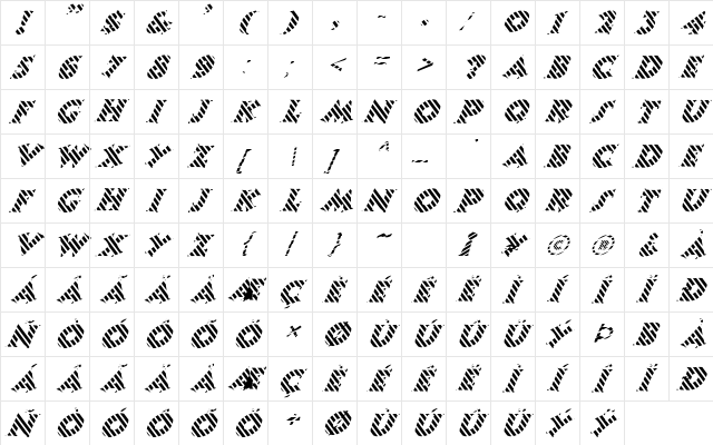 FZ JAZZY 13 STRIPED ITALIC Normal  glyph index