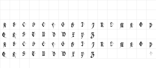 pf_Magdelena_Sheriff Regular  glyph index