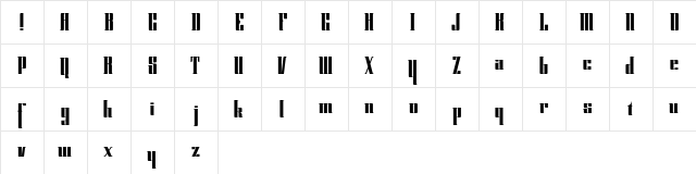 CyberGothic DEMO Regular  glyph index