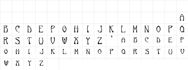Norumbega Demo Regular  glyph index