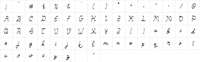 Letsdy Regular  glyph index