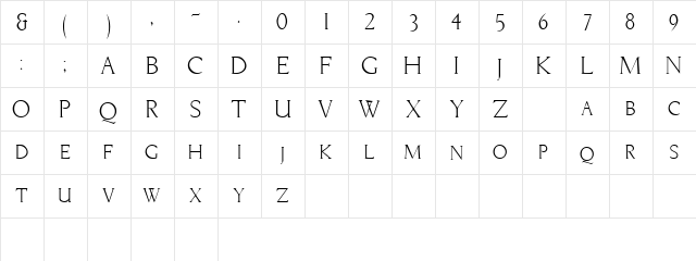 Brice Bold  glyph index