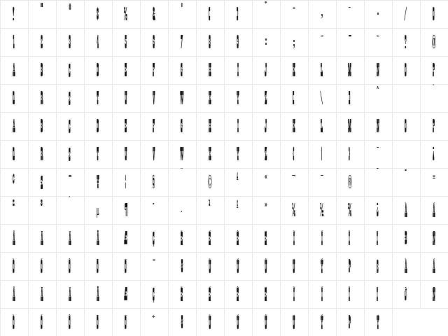 Wainwright ICG Regular  glyph index