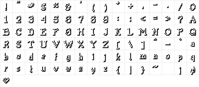 ThisSmackyShadow Medium  glyph index