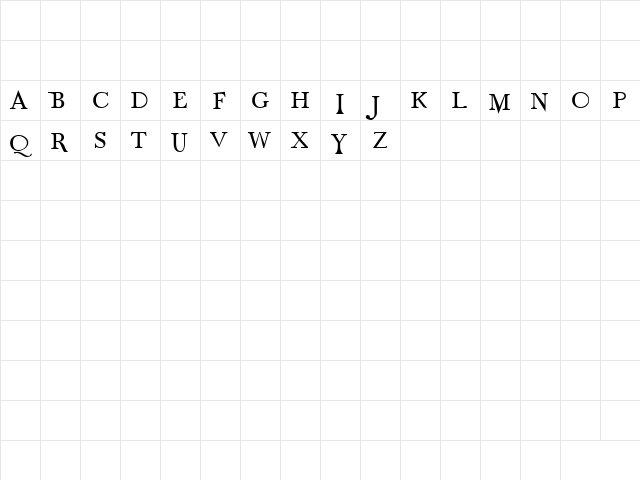 Old Dog, New Tricks Caps  glyph index